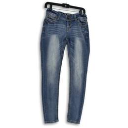WallFlower Jeans Womens Blue Denim 5-Pocket Design Skinny Leg Jeans Size 7