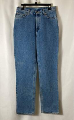 Lauren Jeans Co. Womens Blue Medium Wash Pockets Denim Straight Leg Jeans Sz 10