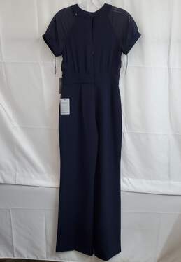 Vince Camuto Chiffon Sleeve Crepe Jumpsuit in Navy Sz 0P alternative image