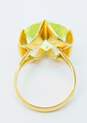 12K Gold Neon Green Spinel Scalloped Statement Ring 6.2g image number 3