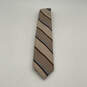 Mens Brown Silk Striped Blend Adjustable Classic Designer Neck Tie image number 1