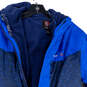 Boys Blue Long Sleeve Hooded Full-Zip Windbreaker Jacket Size XXL image number 3
