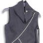 Womens Black Cowl Neck Sleeveless Asymmetric Zip Sheath Dress Size 8 image number 3
