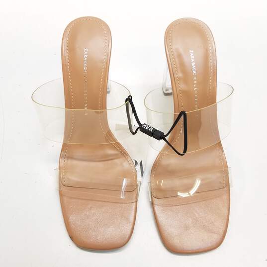 Zara Transparent Heel Sandals Beige 7.5 image number 5