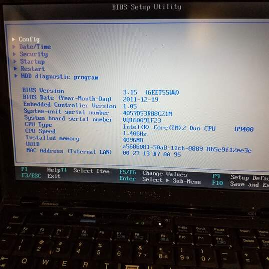 Lenovo ThinkPad X301 13in Laptop Intel Core 2 Duo U9400 CPU 4GB RAM NO HDD image number 8
