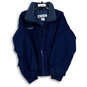 Mens Blue Long Sleeve Collared Pockets Full-Zip Windbreaker Jacket Size M image number 1