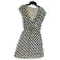 Womens Beige Blue Printed Drawstring Waist Sleeveless A-Line Dress Size XS image number 1