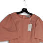 NWT Womens Pink Flared Sleeve Round Neck Back Zip Sheath Dress Size XL image number 3