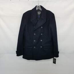 Vince Camuto Navy Blue Wool Blend Pea Coat WM Size M NWT