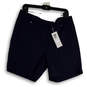 NWT Womens Blue Flat Front Straight Leg Slash Pocket Chino Shorts Size 12 image number 1