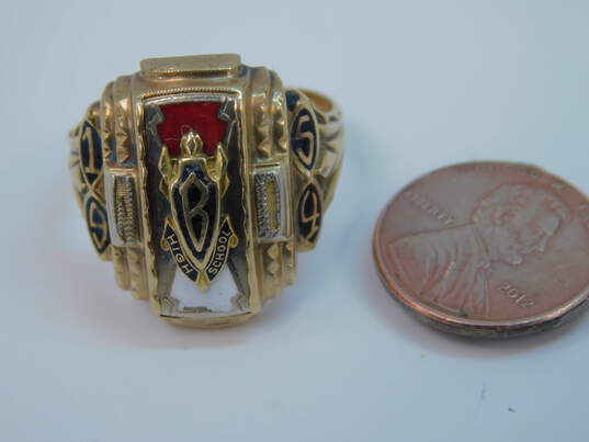 Vintage 9K Yellow Gold 1954 High School Class Ring 11.4g image number 9