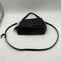 Womens Black Leather Tassel Outer Pockets Adjustable Strap Crossbody Bag image number 5