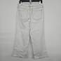 White Denim Wide Leg High Rise Fringe Jeans image number 2