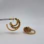 Elizabeth Cole Gold Tone Austrian Crystal Post Hoop Earrings 13.8g image number 5