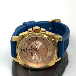 Designer Coach Gold-Tone Round Dial Adjustable Strap Analog Wristwatch