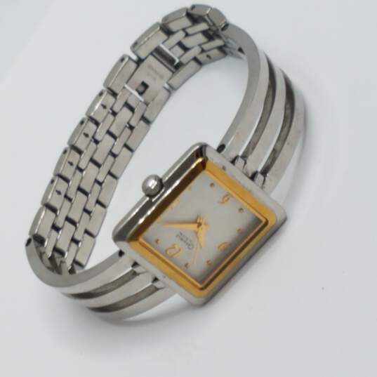 Caravelle By Bulova 45L100 Two Toned Square Dial Bracelet Watch image number 6
