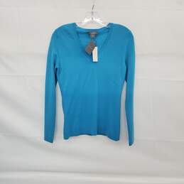 Ann Taylor Turquoise Cashmere Pullover Top WM Size S NWT