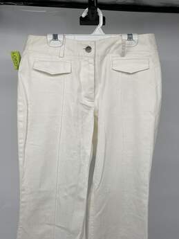 Womens Cream Cotton Blend Pockets Flare Leg Trouser Pants Sz 4 T-0545562-A alternative image