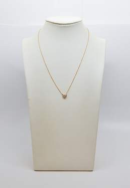 10K Rose Gold 0.12 CTTW Diamond Heart Pendant Necklace 1.6g