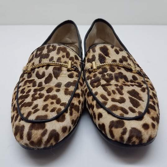 SAM EDELMAN- Tan Leopard Print Lior Calf Hair Loafers Flats Size 8 image number 2