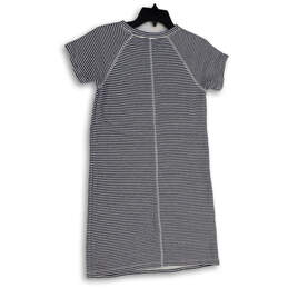 Womens Blue White Striped Round Neck Short Sleeve T-Shirt Dress Size XXS alternative image