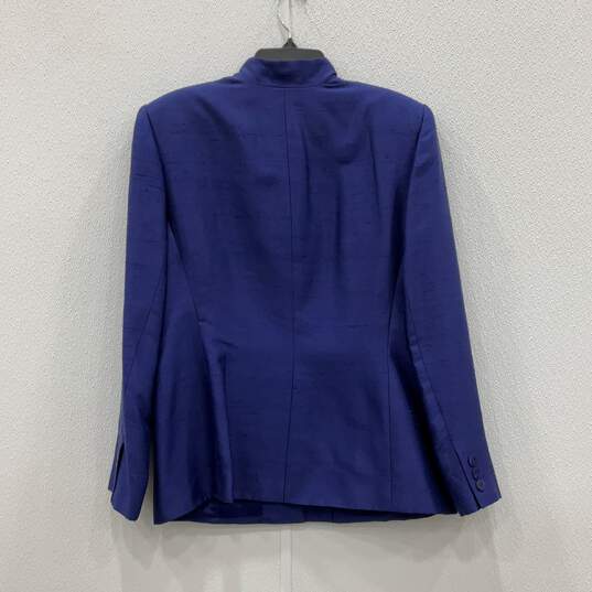 NWT Dana Buchman Womens Blue Long Sleeve Blazer & Pant 2 Piece Suit Set Size 16 image number 3