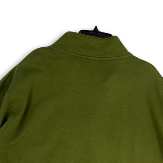 Mens Green Long Sleeve Mock Neck Half-Zip Pullover Sweatshirt Size 4XL image number 4