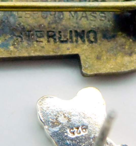 925 Sterling Silver Scrap & Stones Lot 153.3g image number 5