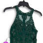 NWT Womens Green Beaded Round Neck Back Zip Knee Length Sheath Dress Size S image number 4