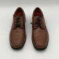 Mens Brown Leather Square Toe Lace-Up Fashionable Oxford Dress Shoes Size 8 image number 1