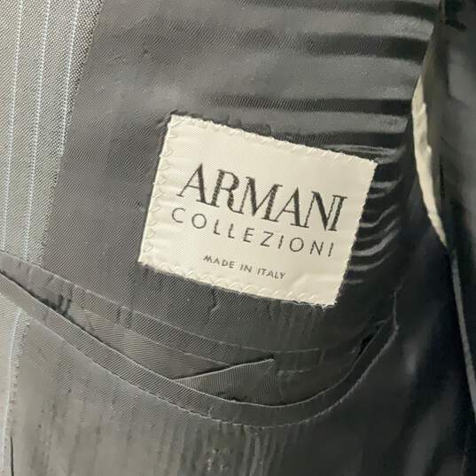 Authentic Armani Collezioni Mens Gray Striped Blazer & Pants Suit Set 42/C W/COA image number 6