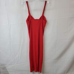 Zara Red Ribbed Sleeveless Dress Size M alternative image
