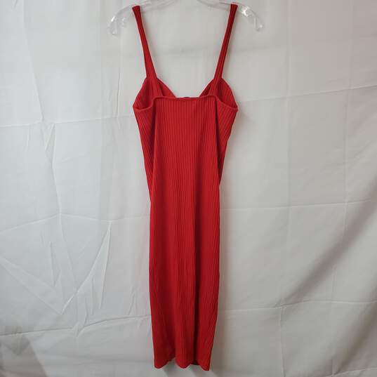Zara Red Ribbed Sleeveless Dress Size M image number 2