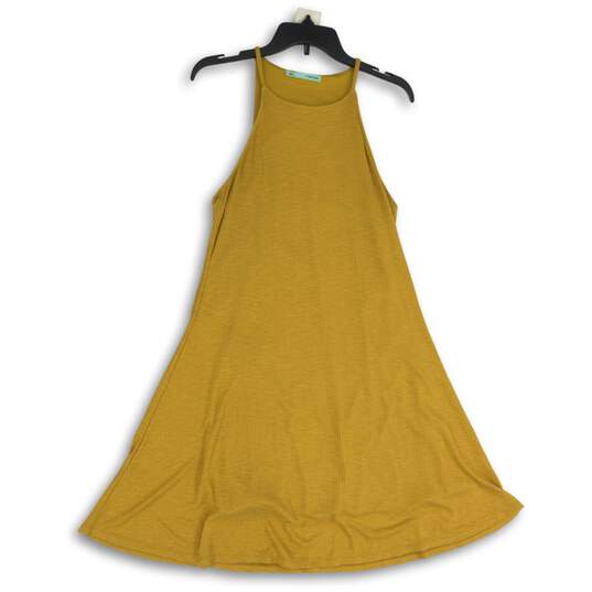 Maurices Womens Yellow Round Neck Sleeveless Midi A-Line Dress Size Large image number 1