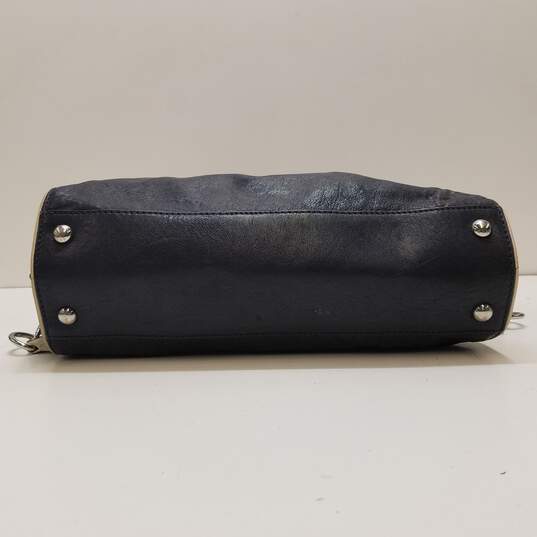 Michael Kors Hamilton Navy Blue Leather Padlock Large Shoulder Tote Bag image number 4
