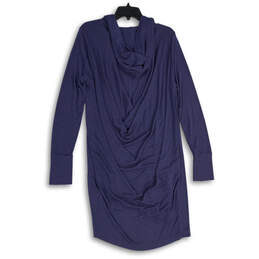 Womens Purple Long Sleeve Hooded Open Front Cardigan Sweater Size Medium