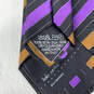 NWT Mens Multicolor Striped Adjustable Silk Classic Designer Neck Tie image number 3