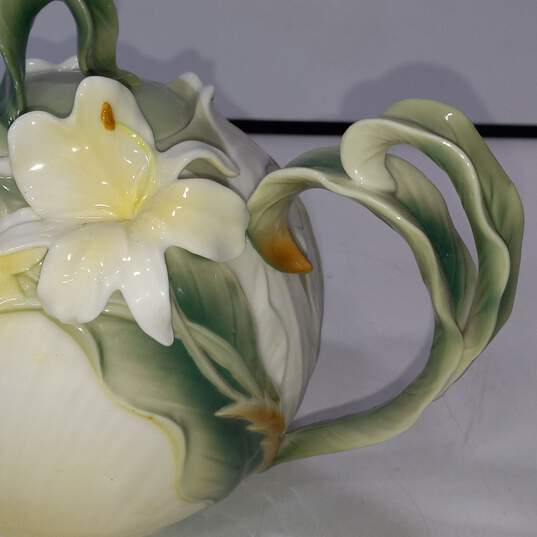 Pier 1 Imports Ginger Lily Hand-Painted Porcelain Teapot image number 3