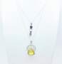 Artisan 925 Sterling Silver Onyx Ball Drop Earrings & Citrine Garnet Abalone Pendant Necklaces 22.4g image number 2