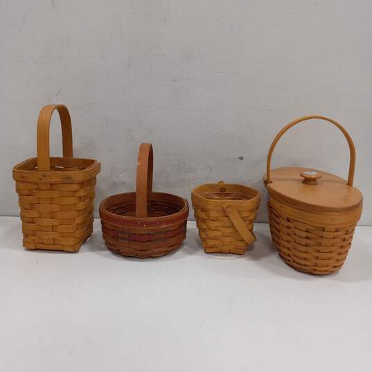 4 Vintage Longaberger Handwoven Baskets image number 3