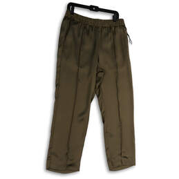 Womens Brown Pleated Pockets Elastic Waist Pull-On Track Pants Size Medium alternative image