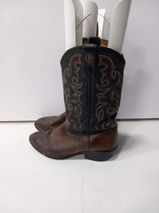 Tony Lama Men's Dark Brown/Black Leather Western Boots Size 9.5 image number 3