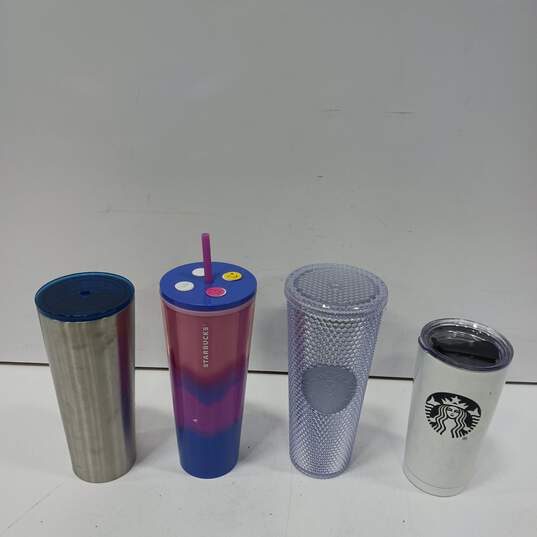 Bundle of 4 Assorted Starbucks Cups w/ Lids image number 1