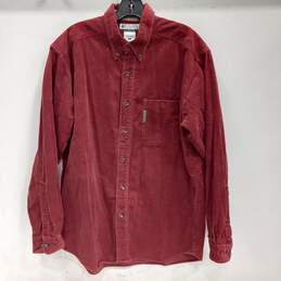 Columbia Men's Burnt Red Corduroy Button-Up Shirt Size M