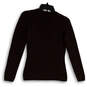 Womens Brown Round Neck Long Sleeve Knitted Pullover Sweater Size XS image number 1