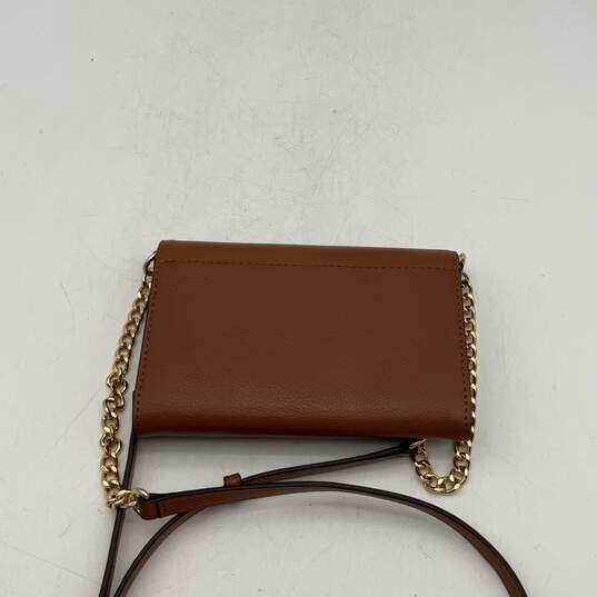 Michael Kors Womens Brown Margo Leather Adjustable Strap Charm Crossbody Bag image number 2