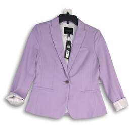 NWT Banana Republic Womens Lavender Roll Tab Sleeve One-Button Blazer Size 0