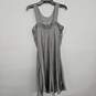Gray Sheer Sleeveless Embellished Neckline Dress image number 2