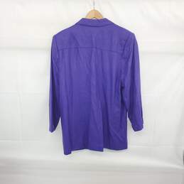 Nordstrom Town Square Vintage Purple Rayon Lined Blazer WM Size L alternative image