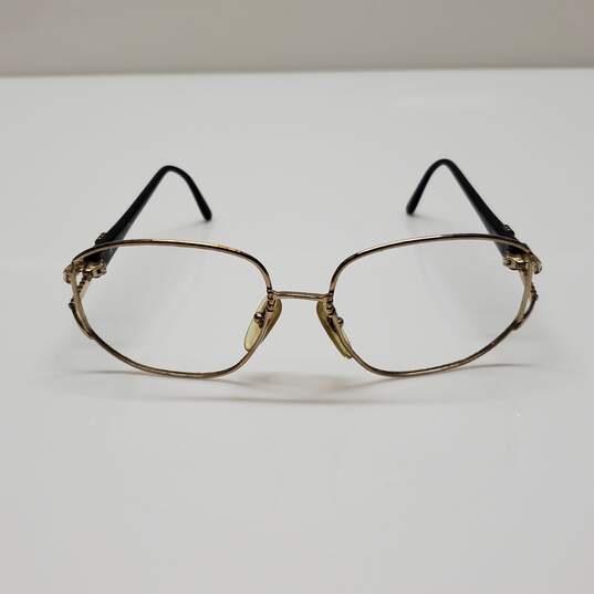 Christian Dior Black & Gold Tone Eyeglasses Frames Only AUTHENTICATED image number 1